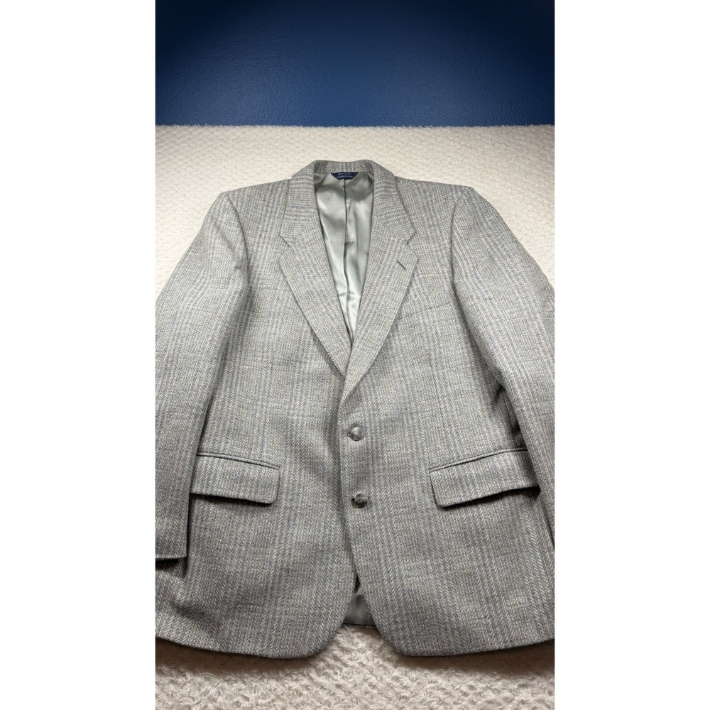 Vintage Geoffrey Beene Abraham & Straus Blazer Mens 44R Gray Wool Jacket